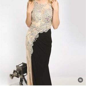 Jovani Cache Black Jeweled Formal Gown